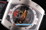 Richard Mille Tourbillon with Red Marking and Black Leather Strap