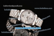 Rolex Datejust Swiss ETA 2836 Automatic Stainless Steel Case with Silver/Flower Dial and Numeral Markers