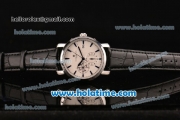 Vacheron Constantin Malte Asia Automatic Steel Case with Black Leather Strap and White Dial