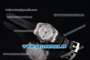 Audemars Piguet Royal Oak Offshore Seiko VK67 Quartz Steel/Diamonds Case with Silver Dial and Arabic Numeral Markers Black Rubber Strap