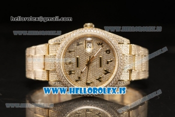 Rolex Day Date II YG Case With All Diamond Roman ETA 2836 Auto Best Edition