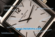 Vacheron Constantin Historiques Toledo Miyota Quartz Steel Case with Stick Markers and White Dial