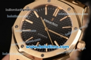 Audemars Piguet Royal Oak Swiss ETA 2824 Automatic Full Yellow Gold with Gold Sitck Markers and Black Dial - 1:1 Original