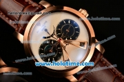 Patek Philippe Grand Complication ST25 Automatic Rose Gold Case with White Dial and Brown Leather Strap - ETA Coating