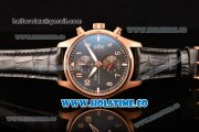 IWC Pilot's Watches Spitfire Chronograph Swiss Valjoux 7750 Automatic Rose Gold Case with Grey Dial and White Numeral Markers (BP)