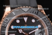 Rolex Yacht Master 40 Swiss ETA 2836 Automatic Rose Gold Case with Black Rubber Strap and Black Dial Dot Markers (BP)