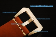 Panerai Radiomir Vintage 6154 Swiss ETA 6497 Manual Winding Steel Case with Orange Dial and Orange Leather Strap
