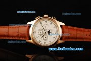 IWC Portuguese Grande Complication Automatic Movement Rose Gold Case with White Dial and Leather Strap