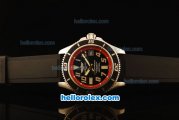 Breitling SuperOcean Swiss ETA 2836 Automatic Steel Case with Red Dial and Black Rubber Strap