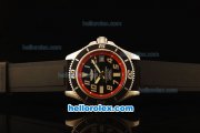 Breitling SuperOcean Swiss ETA 2836 Automatic Steel Case with Red Dial and Black Rubber Strap