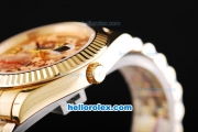 Rolex Day-Date II Automatic Movement Full Gold with Rose Gold Dial