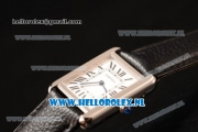 Cartier Tank Solo Swiss Quartz Movement Steel Case with White Dial and Black Leather Strap - 1:1 Origianl (ZF)