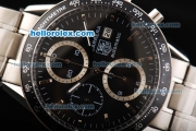 Tag Heuer Carrera Swiss Valjoux 7750 Automatic Movement with Black Dial and Black Bezel