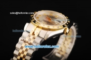 Rolex Datejust Oyster Perpetual Automatic Movement Steel Case with Diamond Gold Bezel and Two Tone Strap