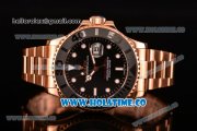 Rolex Yacht-Master Asia Automatic Rose Gold Case/Bracelet with Black Dial and White Dot Markers