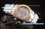 Rolex Daytona Automatic Two Tone with Gold Bezel,White Dial and Diamond Marking