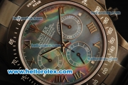 Rolex Daytona Chronograph Swiss Valjoux 7750 Automatic Movement PVD Case with Blue MOP Dial and PVD Strap