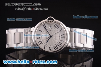 Cartier Ballon Bleu De Swiss ETA 2824 Automatic Movement Steel Case and Strap with Silver Dial