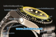 Rolex Sea-Dweller Deepsea Asia 2813 Automatic PVD Case/Strap with Black Dial and Yellow Diver Index