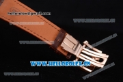 Parmigiani Kalpa Grande Clone Parmigiani PF331.01 Automatic Rose Gold Case with Rose Gold Dial Stick/Arabic Numeral Markers and Brown Leather Strap