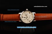 Vacheron Constantin Power Reserve Automatic Movement Steel Case with White Dial and Leather Strap