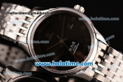 Omega De Ville Co-Axial Swiss ETA 2836 Automatic Steel Case and Strap with Black Dial