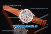 IWC Portugieser Yacht Club Asia ST25 Automatic Rose Gold Case with Silver Dial Arabic Numeral Markers and Brown Leather Strap