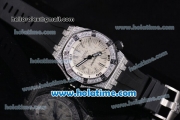 Audemars Piguet Royal Oak Offshore Diver Asia 4813 Automatic Steel/Diamonds Case with White Dial and Stick Markers