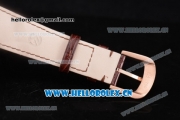 Franck Muller Casablanca Asia Automatic Rose Gold/Diamonds Case with Diamonds Dial and Brown Leather Strap (ZF)