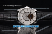 Parmigiani Tonda Tourbillon Asia ST25 Automatic Steel Case with White Dial and Black Leather Strap Stick Markers