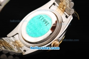 Rolex Datejust Automatic Movement White Border with Gold Stick Markers and Gold Bezel-18K Gold Never Fade