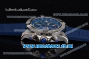 Breitling Avenger Seawolf Chrono Miyota OS10 Quartz Steel Case with Blue Dial Blue Rubber Strap and Stick Markers