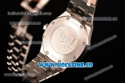Audemars Piguet Royal Oak 33MM Miyota Quartz Steel Case/Bracelet with Black Dial Stick Markers and Diamonds Bezel (EF)