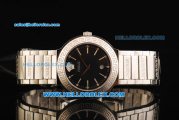 Versace Swiss Quartz Movement Full Steel with Black Dial and Diamond Markers-Genuine Versace from Versace Manufacturer