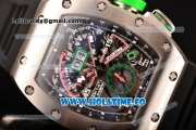 Richard Mille RM11-01 Mancini Chronograph Swiss Valjoux 7750 Automatic Steel Case with Skeleton Dial and White Markers - 1:1 Original