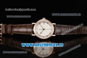 Breguet Classique Japanese Miyota 9015 Automatic Movement Rose Gold White Dial and Roman Numeral Markers Leather Strap (FF)