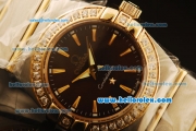 Omega Constellation Swiss Quartz Steel Case with Diamond Bezel and Stick Markers-Two Tone Strap