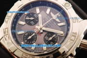 Breitling Chronomat B01 Chronograph Swiss Valjoux 7750 Automatic Movement Steel Case with Stick Markers and Black Rubber Strap