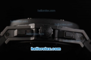 Hublot Big Bang Swiss Valjoux 7750 Automatic Movement Ceramic Case with Black Dial-Red Markers and Black Rubber Strap