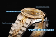 Rolex Datejust Swiss ETA 2836 Automatic Movement Steel Case with Diamond Markers/Bezel and Two Tone Strap