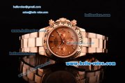 Rolex Daytona Chronograph Swiss Valjoux 7750-SHG Automatic Rose Gold Case with Stick Markers and Rose Gold Strap Rolex Daytona Chronograph Swiss Valjoux 7750-SHG Automatic Rose Gold Case with Stick Markers and Rose Gold Strap