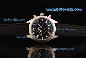 IWC Pilot's Watch TOP GUN Automatic Movement Steel Case with Black Dial and White Markers- Black Strap