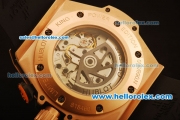 Hublot King Power F1 Swiss Valjoux 7750 Automatic Rose Gold Case with Black Dial and Black Rubber Strap