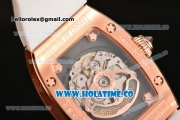 Richard Mille RM007 Miyota 6T51 Automatic Rose Gold Case with Diamonds Dial and White Rubber Strap