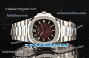 Patek Philippe Nautilus Miyota 9015 Automatic Full Steel with Coffee Dial and White Stick Markers