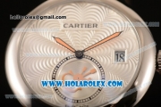 Cartier Rotonde De Miyota Quartz Steel Case/Bracelet with Silver Dial
