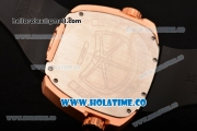 Hublot MP-02 Key of Time Swiss Quartz Rose Gold Case with Black Rubber Strap and Rose Gold Dial