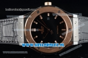 Hublot Classic Fusion Miyota 9015 Automatic Rose Gold Case with Black Dial Stick Markers Rose Gold Bezel and Black Genuine Leather Strap