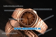 Patek Philippe Nautilus Miyota 9015 Automatic Rose Gold Case with Brown Dial and Rose Gold Bracelet - 1:1 Original