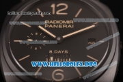 Panerai PAM 384 Radiomir Black Seal Clone P.3000 Manual Winding Real Ceramic Case with Black Dial Leather Strap and Stick/Arabic Numeral Markers (KW)